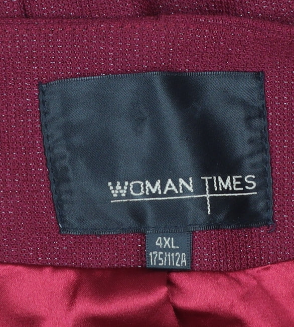 Woman Times Women's Red Long Sleeve Single-Breasted Blazer 4XL - Image 4