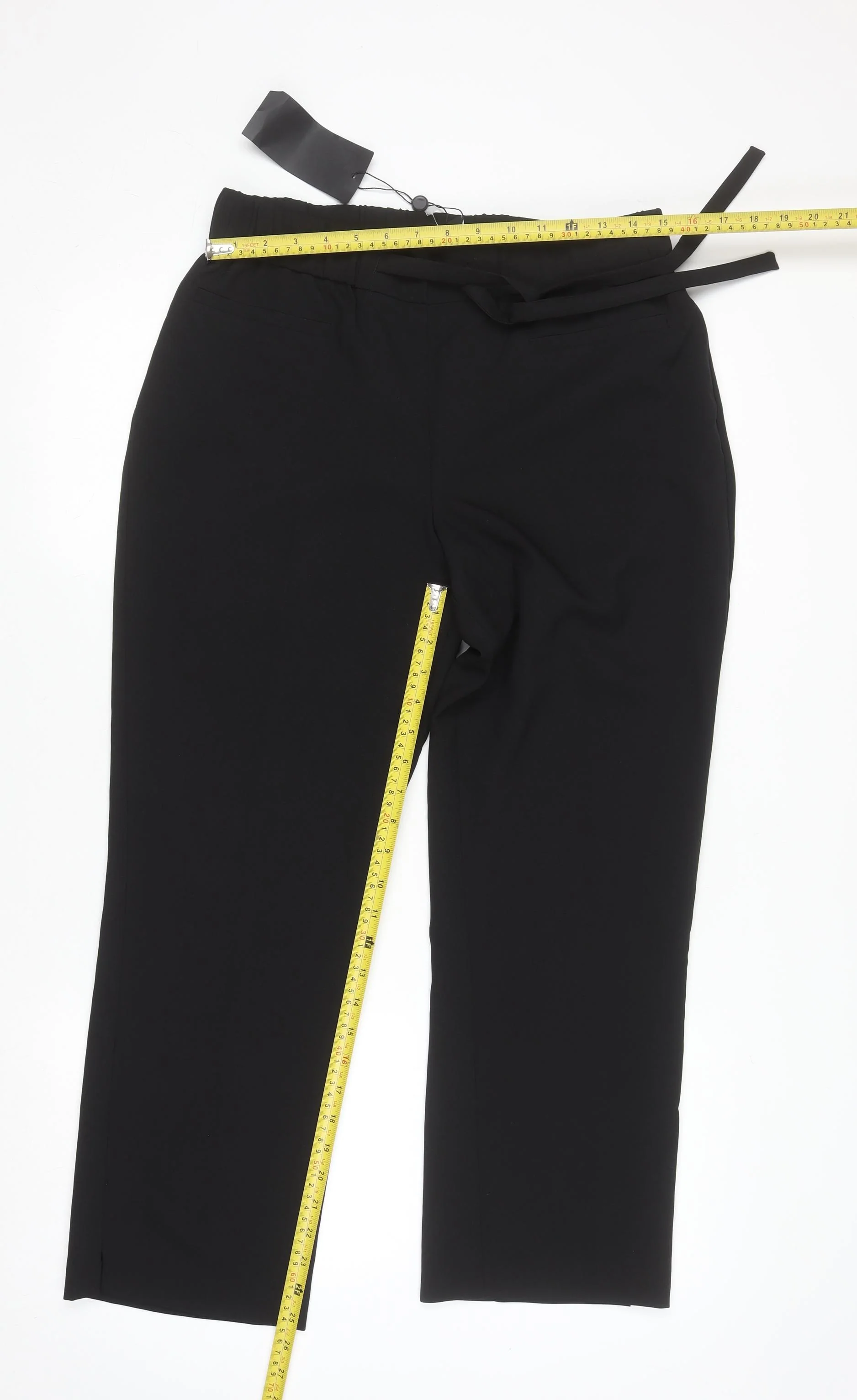 Women's Black Tailored Polyester Work Trousers Size 12 - Image 2