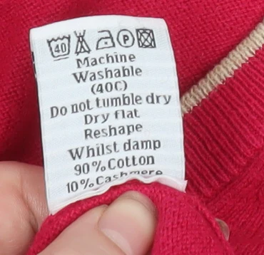 Woolovers Men's Red Cotton Cashmere V-Neck Sleeveless Jumper Vest M - Image 5
