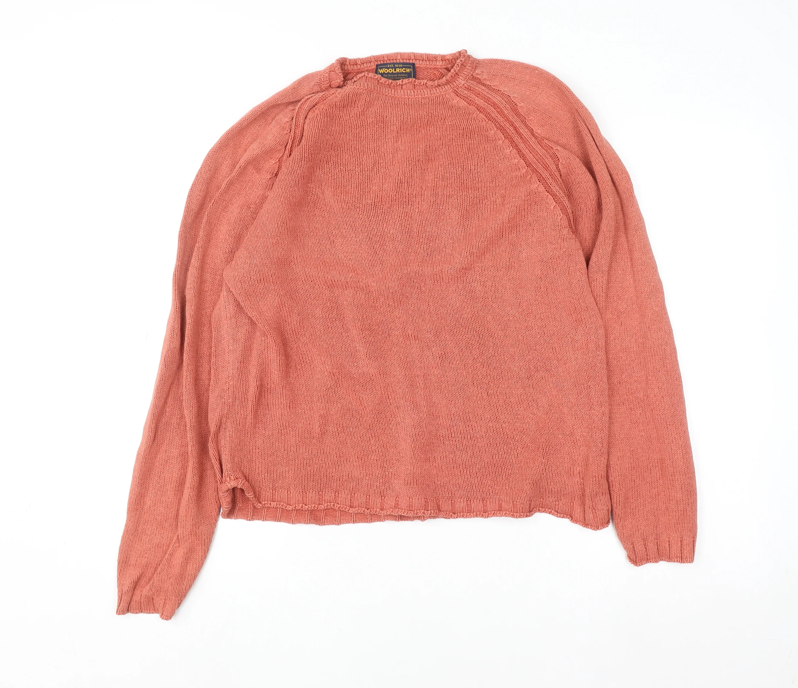 Woolrich Womens Orange Knit Pullover Jumper Size S