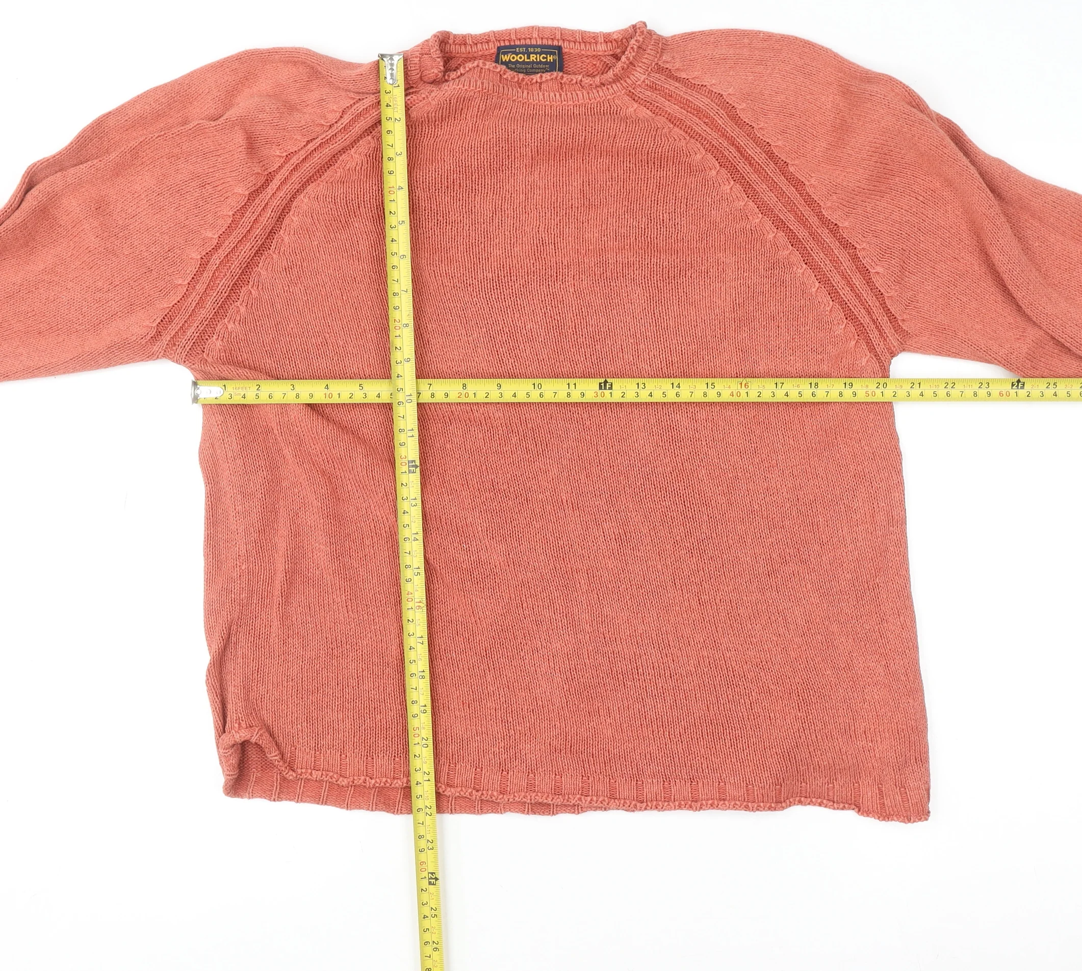 Woolrich Womens Orange Knit Pullover Jumper Size S - Image 2