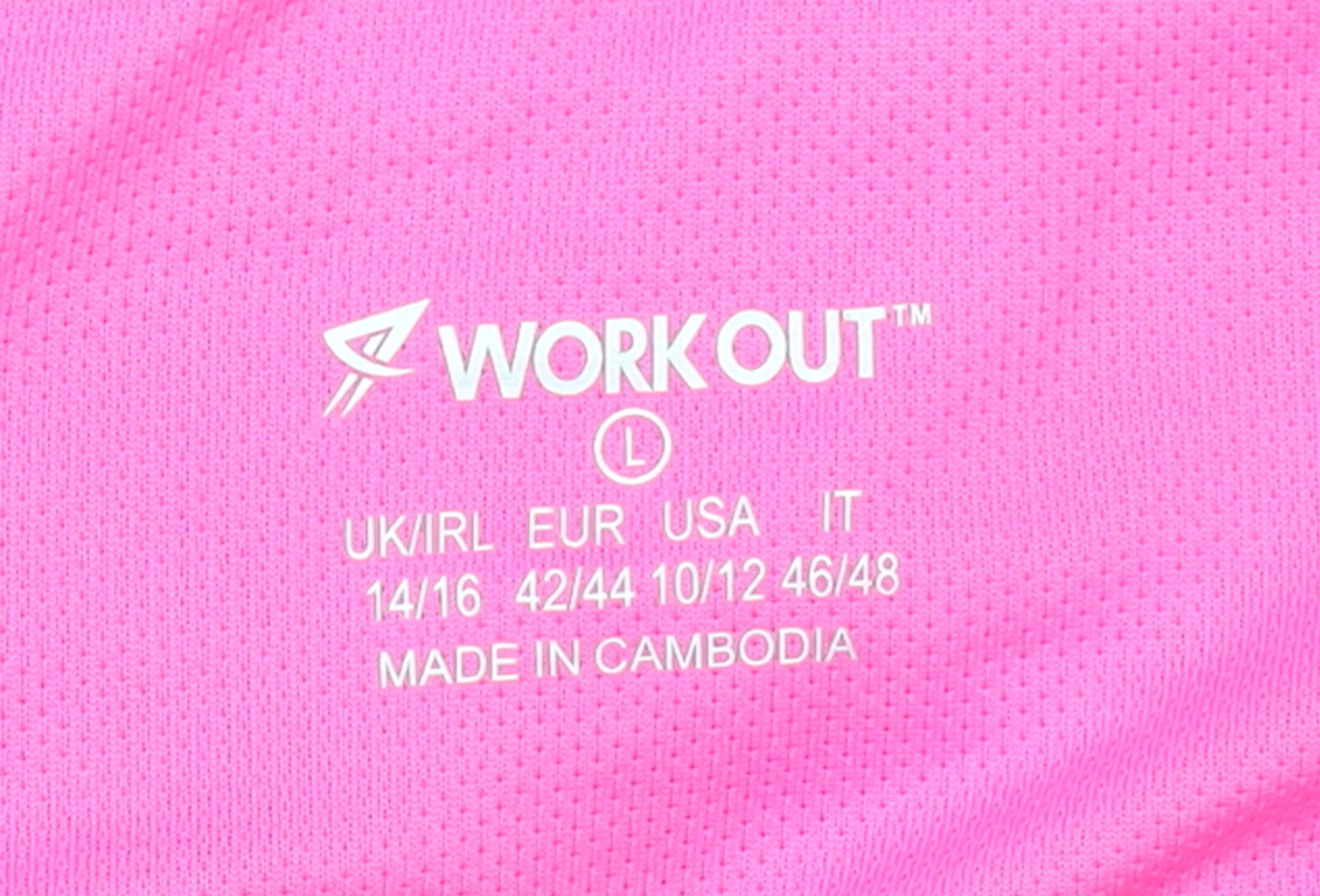 Workout Women Black Pink Large Leggings Nylon Stretch Activewear - Image 4