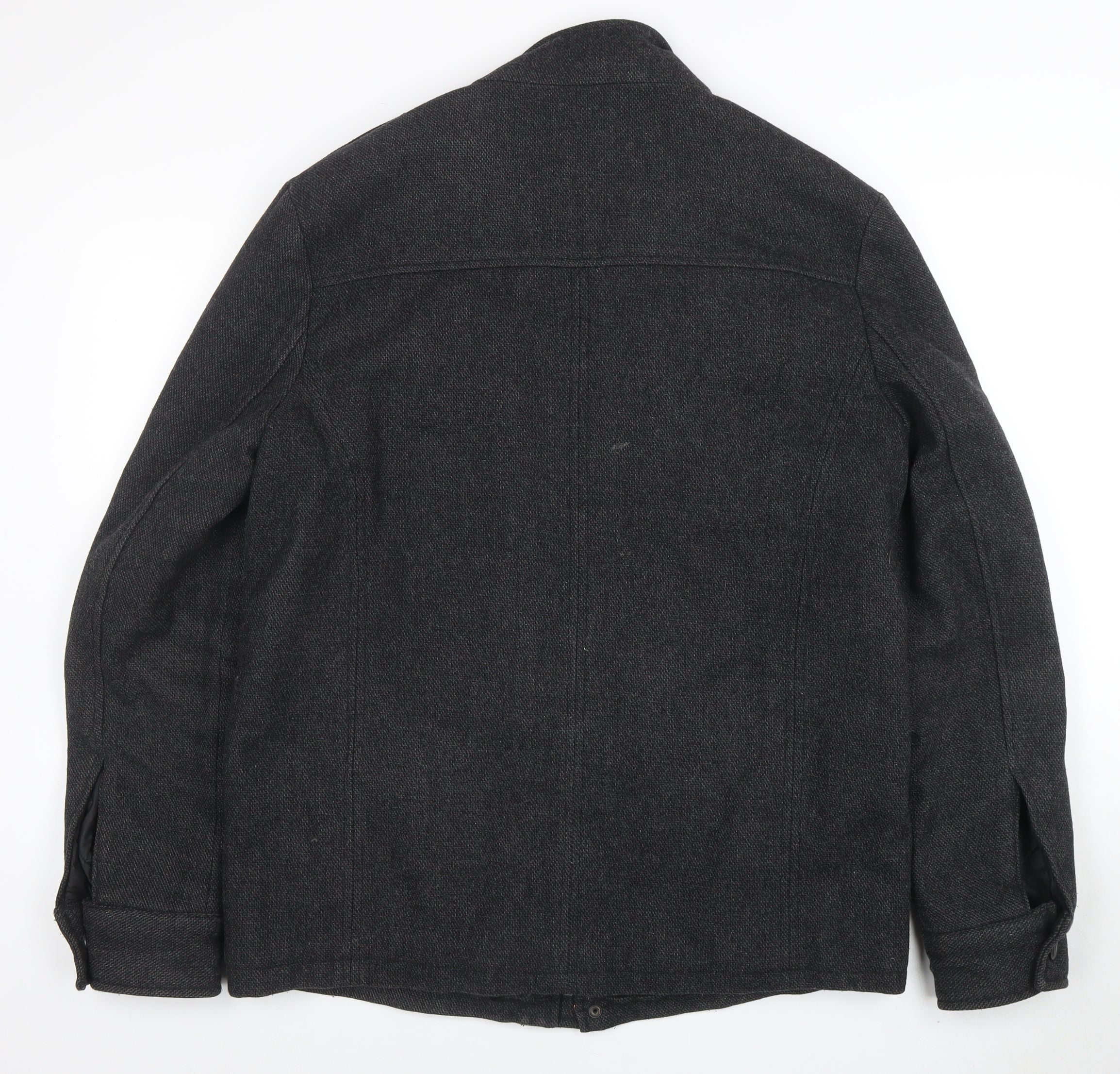Wrangler Men's Grey Wool Blend Jacket M Mid-Length Classic Style - Image 3
