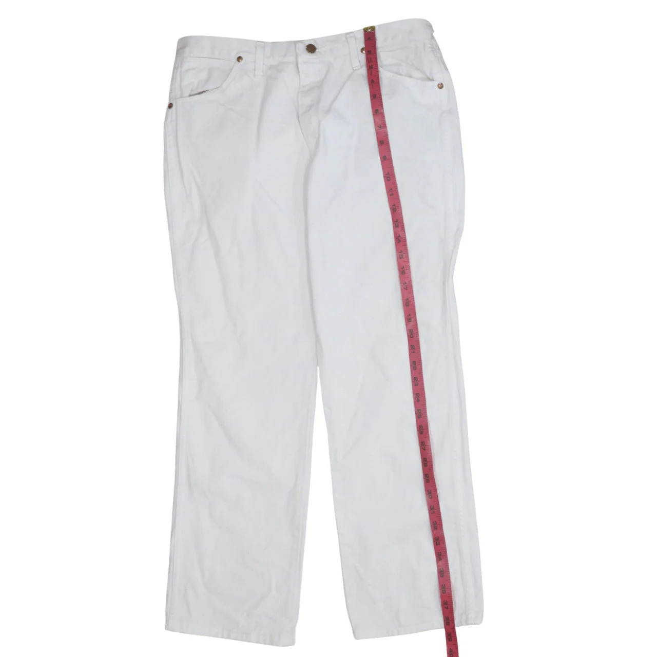 Wrangler Men's White Straight Leg Denim Jeans Size Regular - Image 2