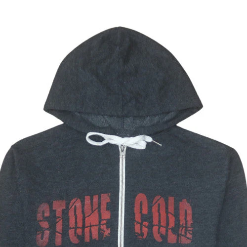 WWE Stone Cold Steve Austin Women's Charcoal Full Zip Hoodie Size M - Image 7