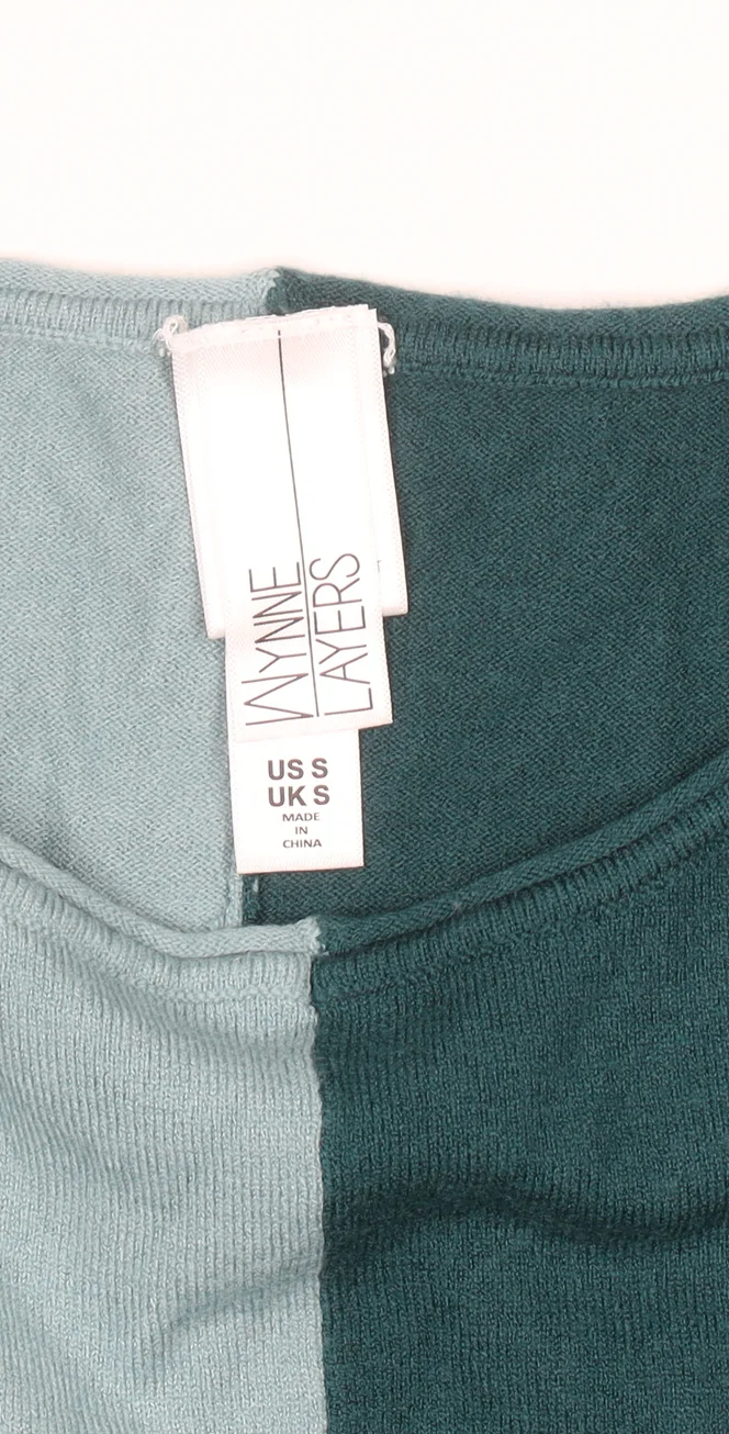 Wynne Layers Women’s Green Colourblock Knit Pullover Jumper Size S - Image 5