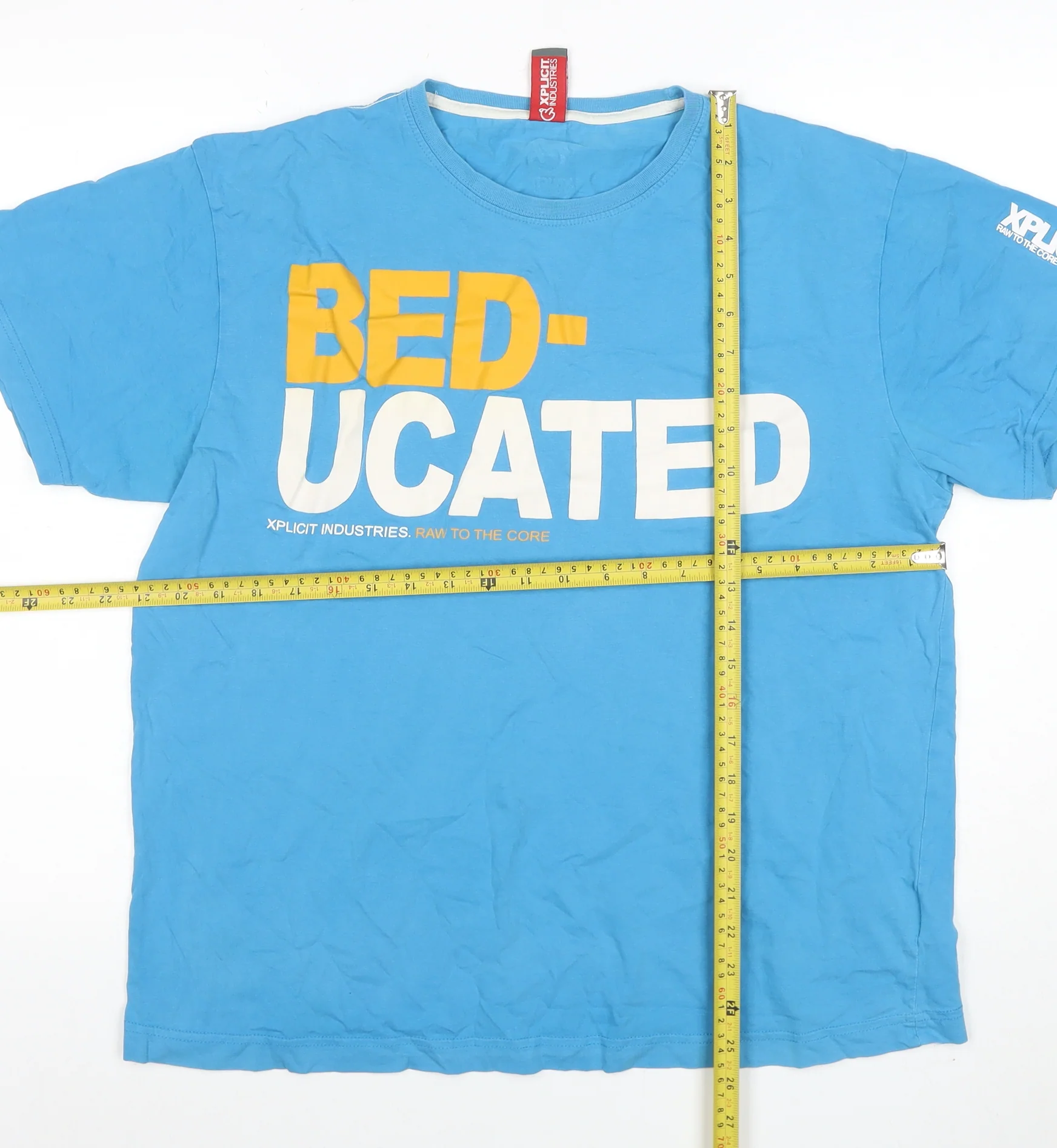 Xplicit Industries Mens Blue BEDUCATED Funny Graphic T-Shirt XL - Image 2