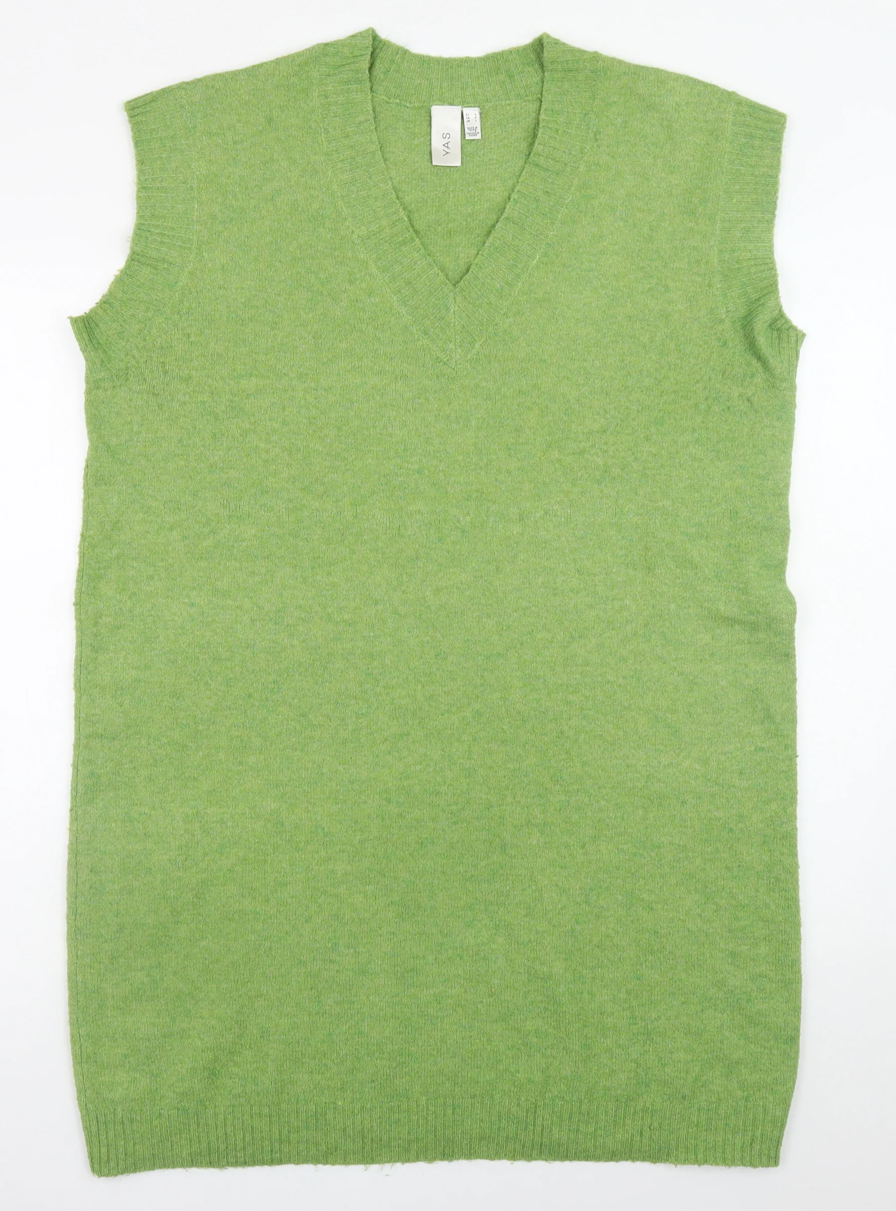 Y.A.S Women’s Green Knit Sleeveless V-Neck Slip Dress Size L