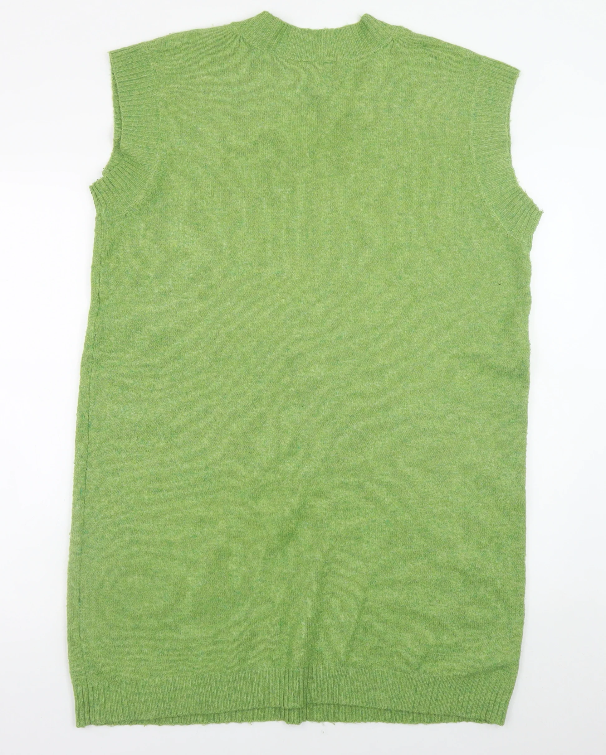 Y.A.S Women’s Green Knit Sleeveless V-Neck Slip Dress Size L - Image 3