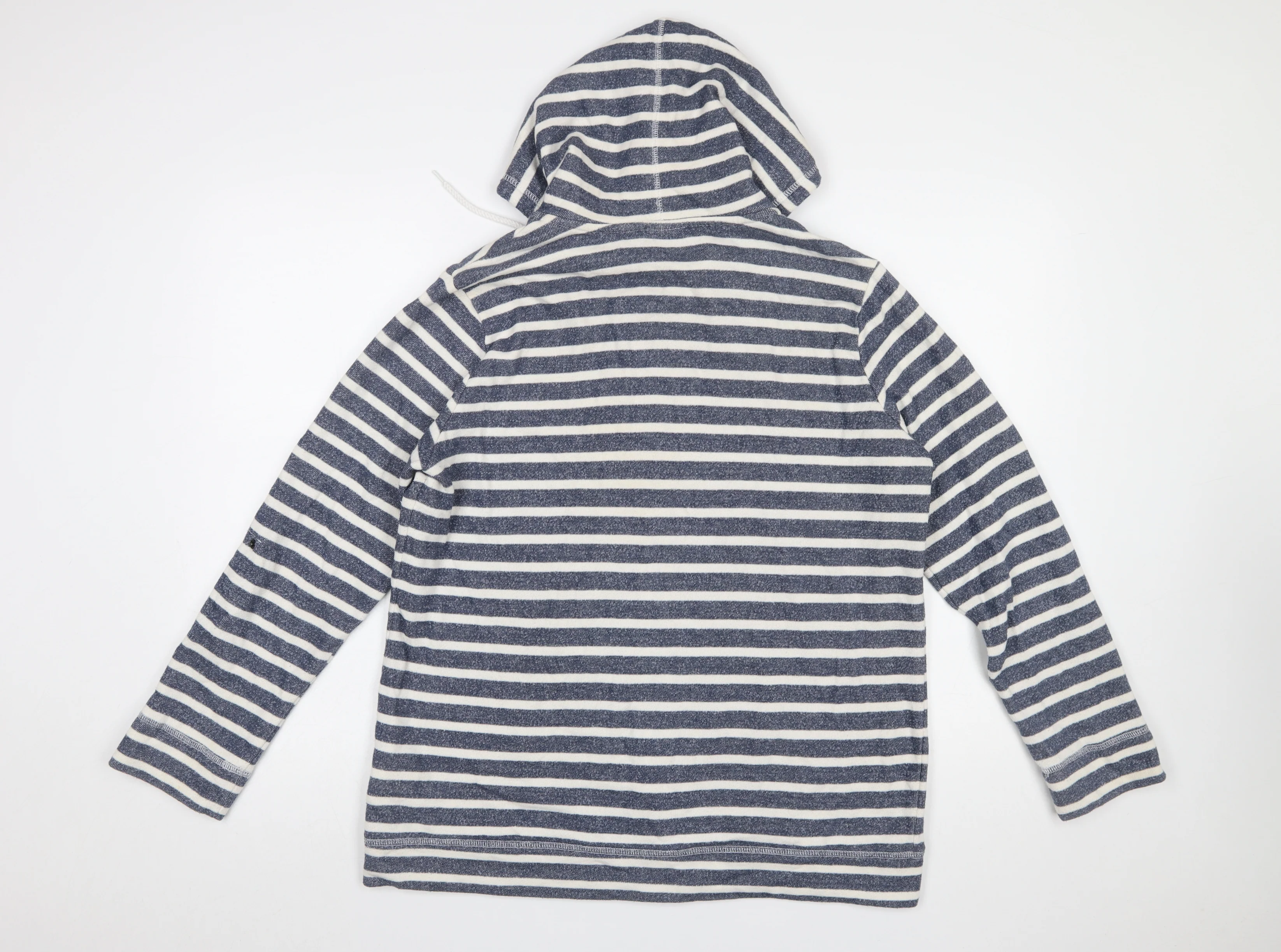 Yessica C&A Women Blue White Striped Full Zip Hoodie XL - Image 3