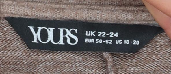 Yours Women Brown Plus Size 22-24 Knit Shift Dress - Image 4