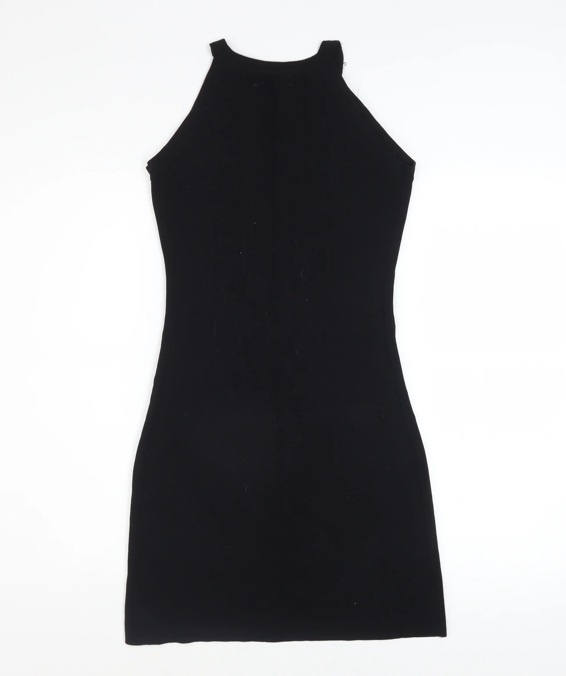 Yu & Me Women’s Black Sleeveless Bodycon Knit Halter Dress M - Image 4