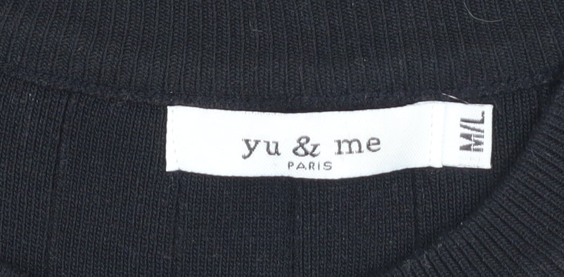 Yu & Me Women’s Black Sleeveless Bodycon Knit Halter Dress M - Image 5