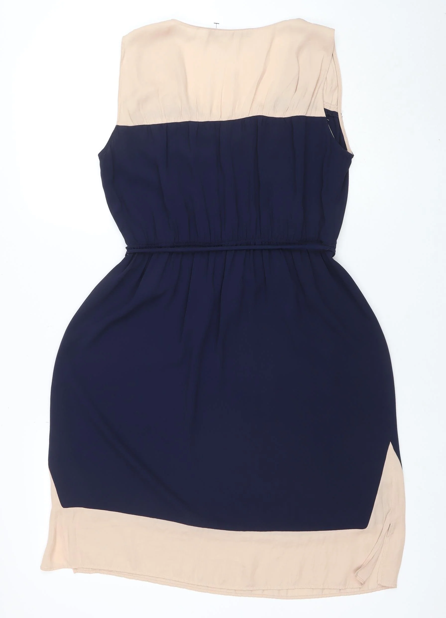 Zara Basic Women’s Navy Beige A-Line Sleeveless Short Dress Size 10 - Image 3
