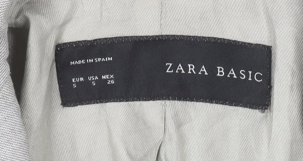 Zara Basic Women's Grey Blazer Size S Single Breasted Classic Workwear - Image 4