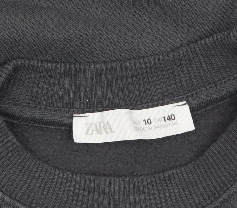 Zara Boys Black Pixel Snowing Christmas Graphic Pullover Sweatshirt 10 Years - Image 4