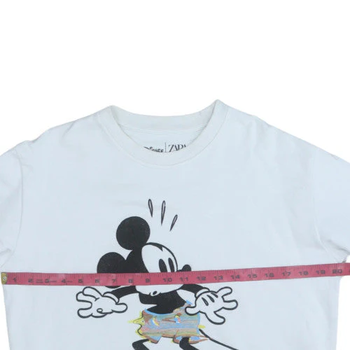 ZARA Disney Women White Mickey Mouse Pullover Sweatshirt M - Image 2