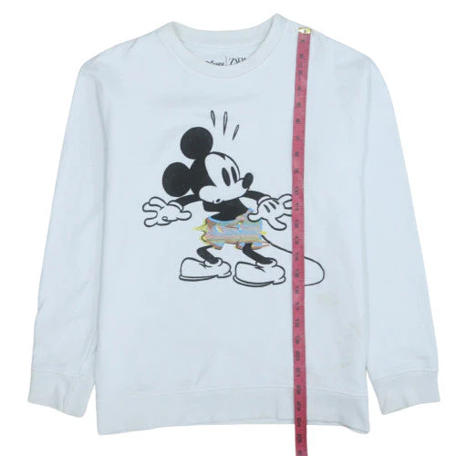 ZARA Disney Women White Mickey Mouse Pullover Sweatshirt M - Image 3