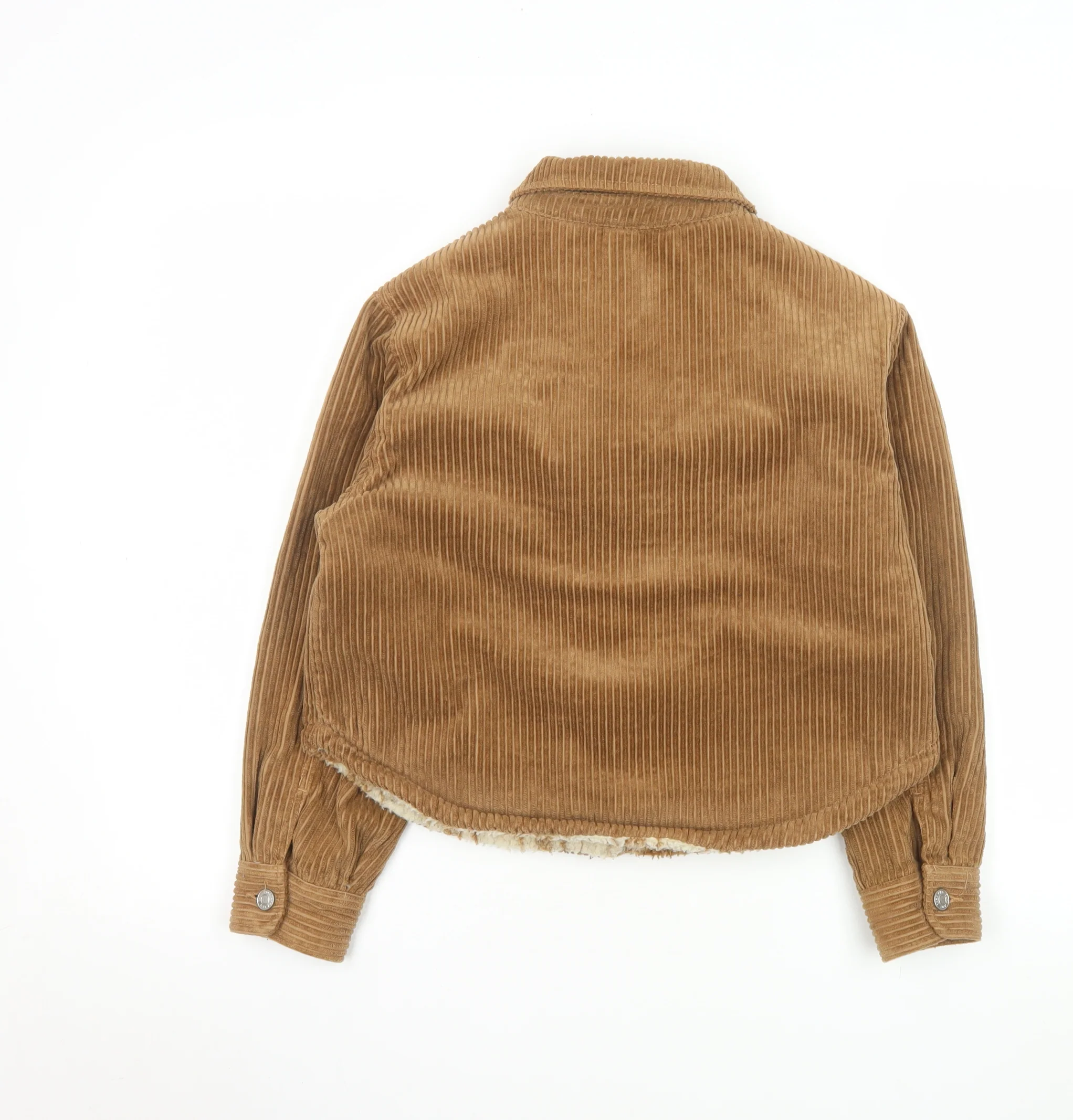 ZARA Girls Brown Corduroy Sherpa Lined Shirt Jacket 9-10 Years - Image 3