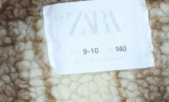 ZARA Girls Brown Corduroy Sherpa Lined Shirt Jacket 9-10 Years - Image 4