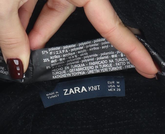Zara Knit Women's Black M Ruffle Shoulder Long Sleeve Jumper - Image 4