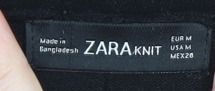 ZARA Knit Womens Black Size 12 Open Front Long Sleeve Cardigan - Image 4