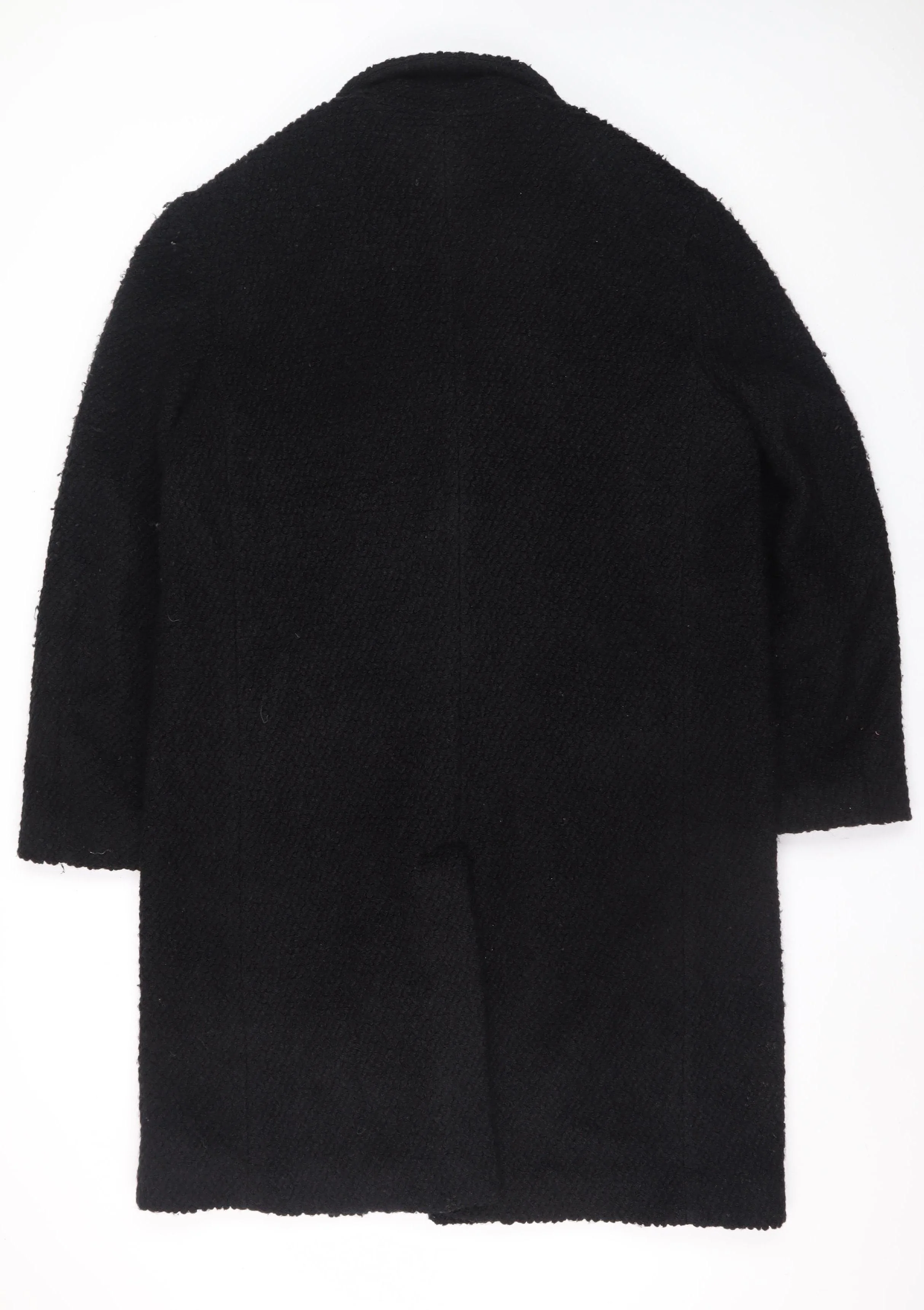 Zara Man Black Wool Blend Mens Mid-Length Overcoat L - Image 3