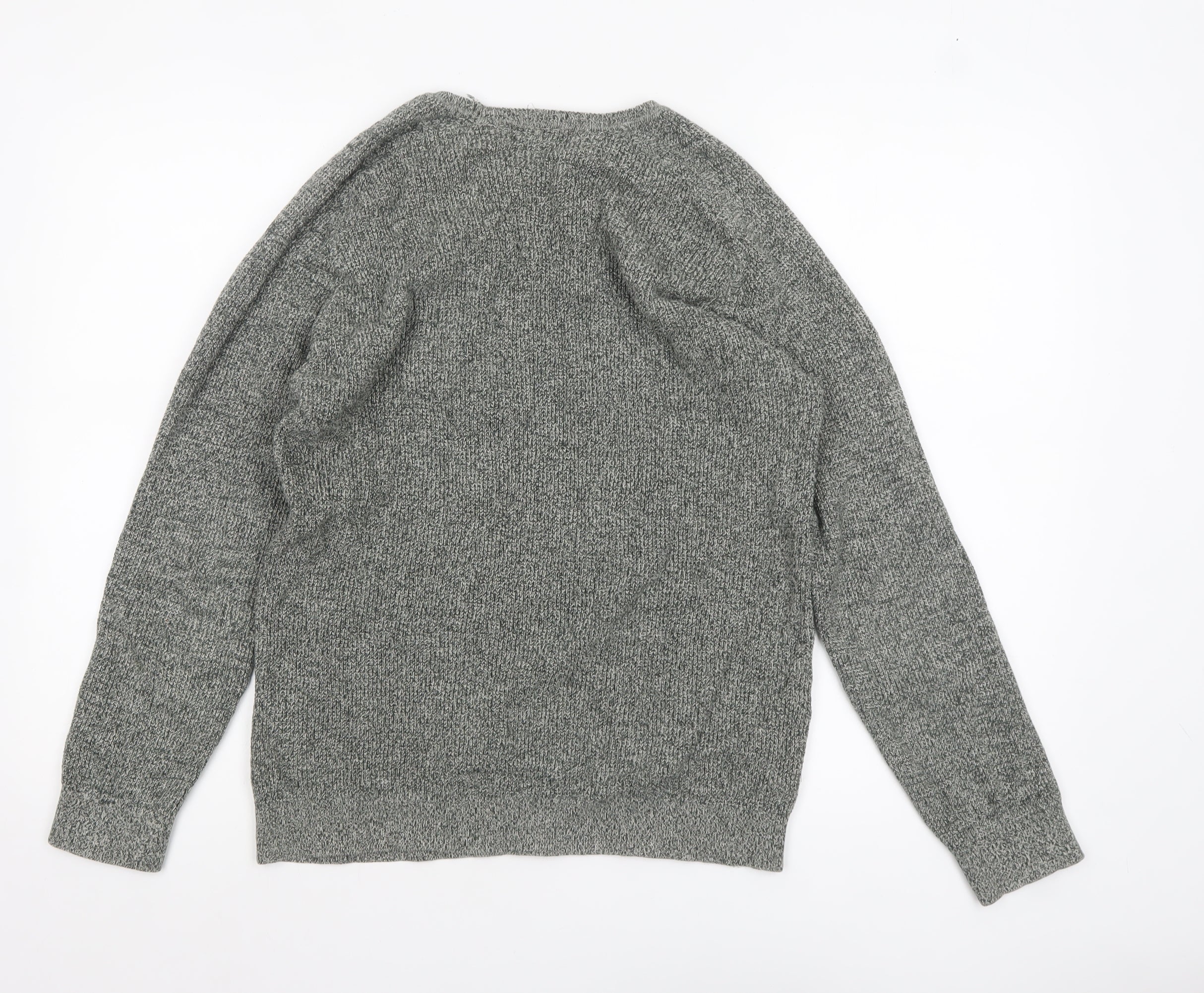 Zara Man Men's Grey Cotton Knit Crew Neck Jumper Size M - Image 2
