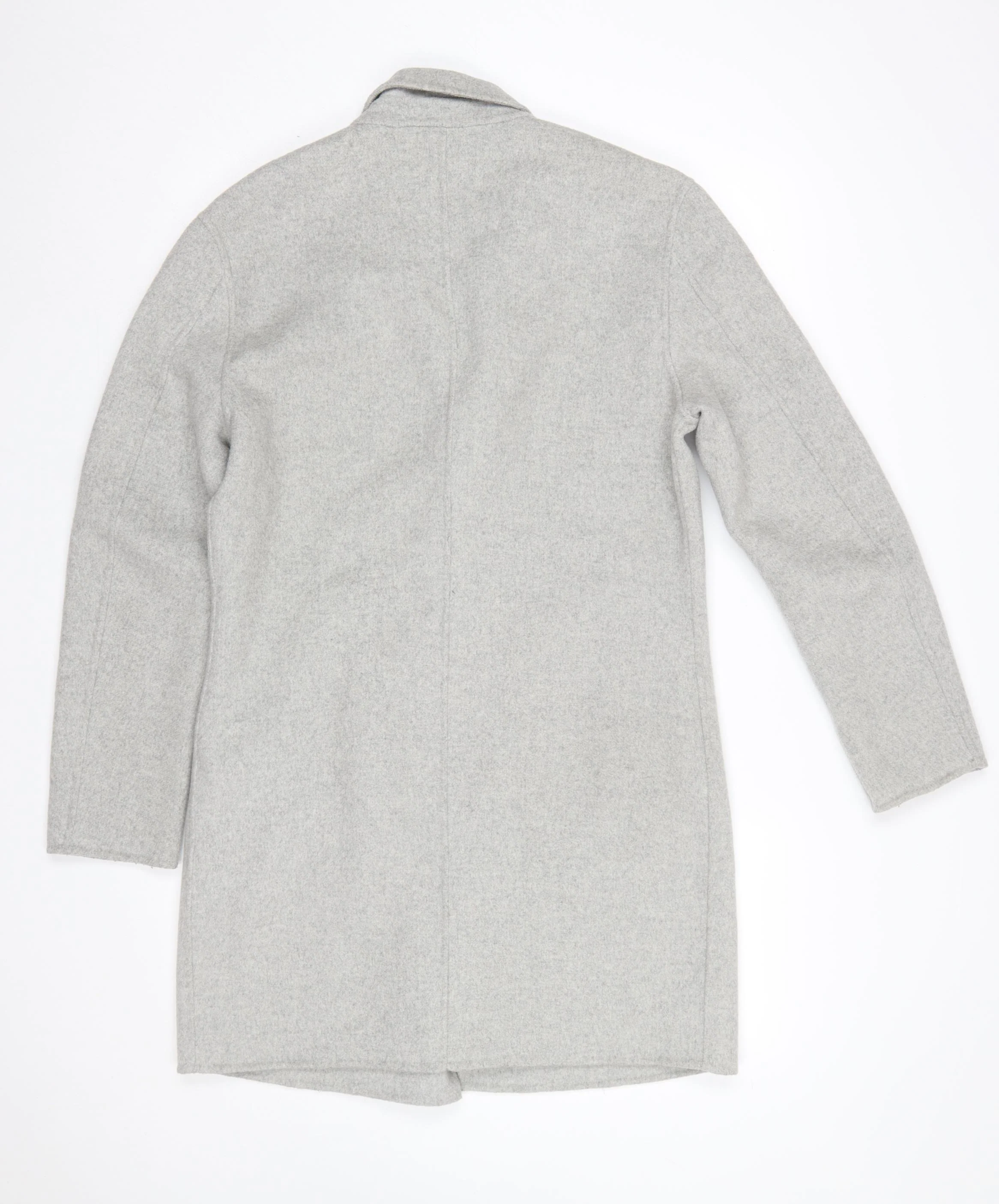 Zara Man Men's Grey Wool Blend Mid-Length Overcoat Size S - Image 3