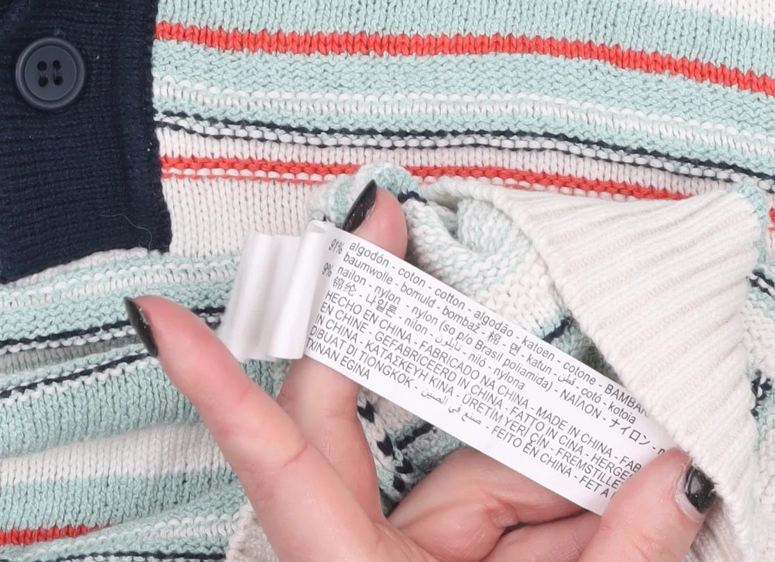 Zara Men’s Multicoloured Striped Collared Henley Jumper Size M - Image 4