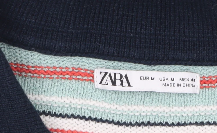 Zara Men’s Multicoloured Striped Collared Henley Jumper Size M - Image 5