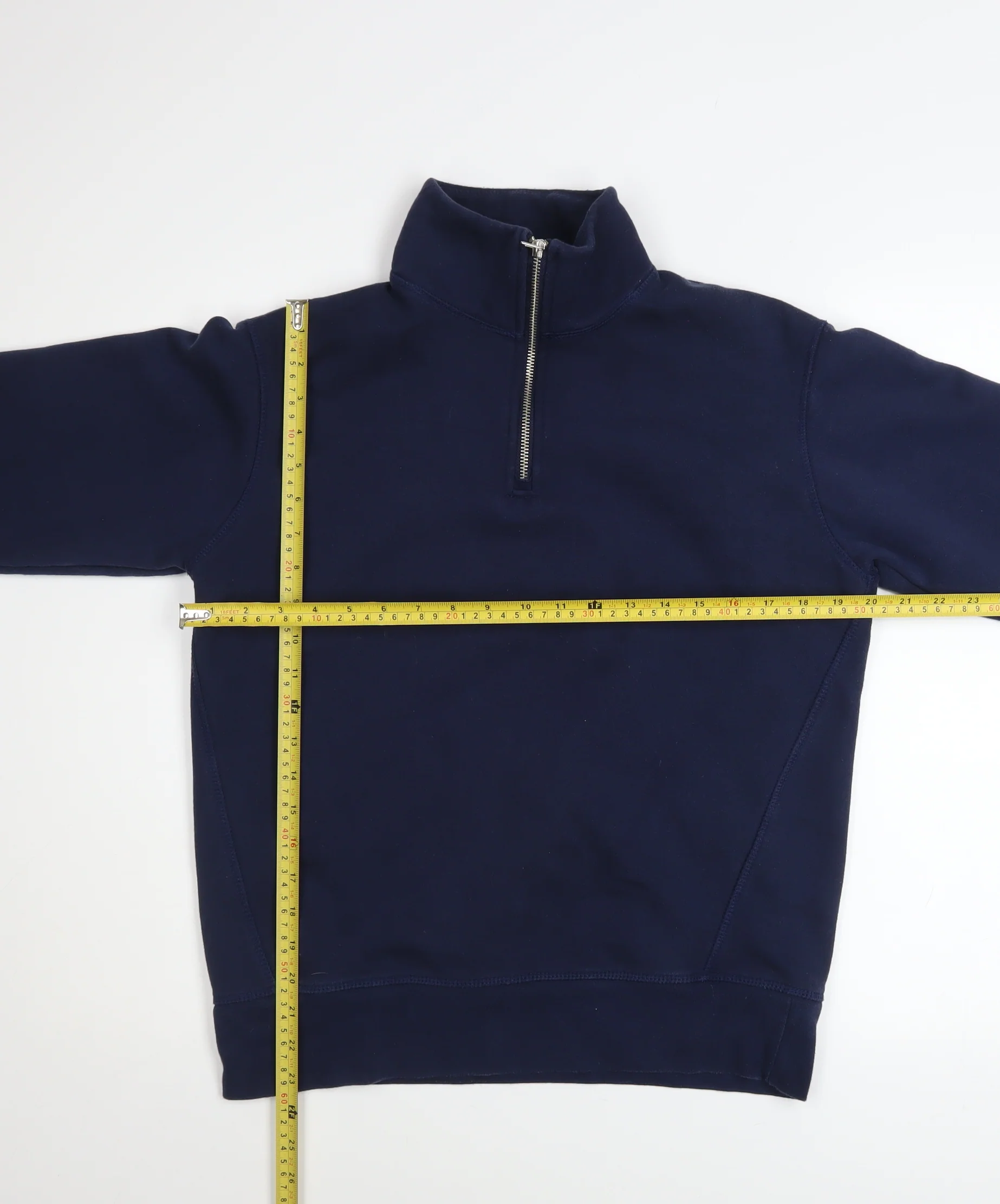 Zara Men's Blue 1/4 Zip Fleece Sweatshirt Size S - Image 2