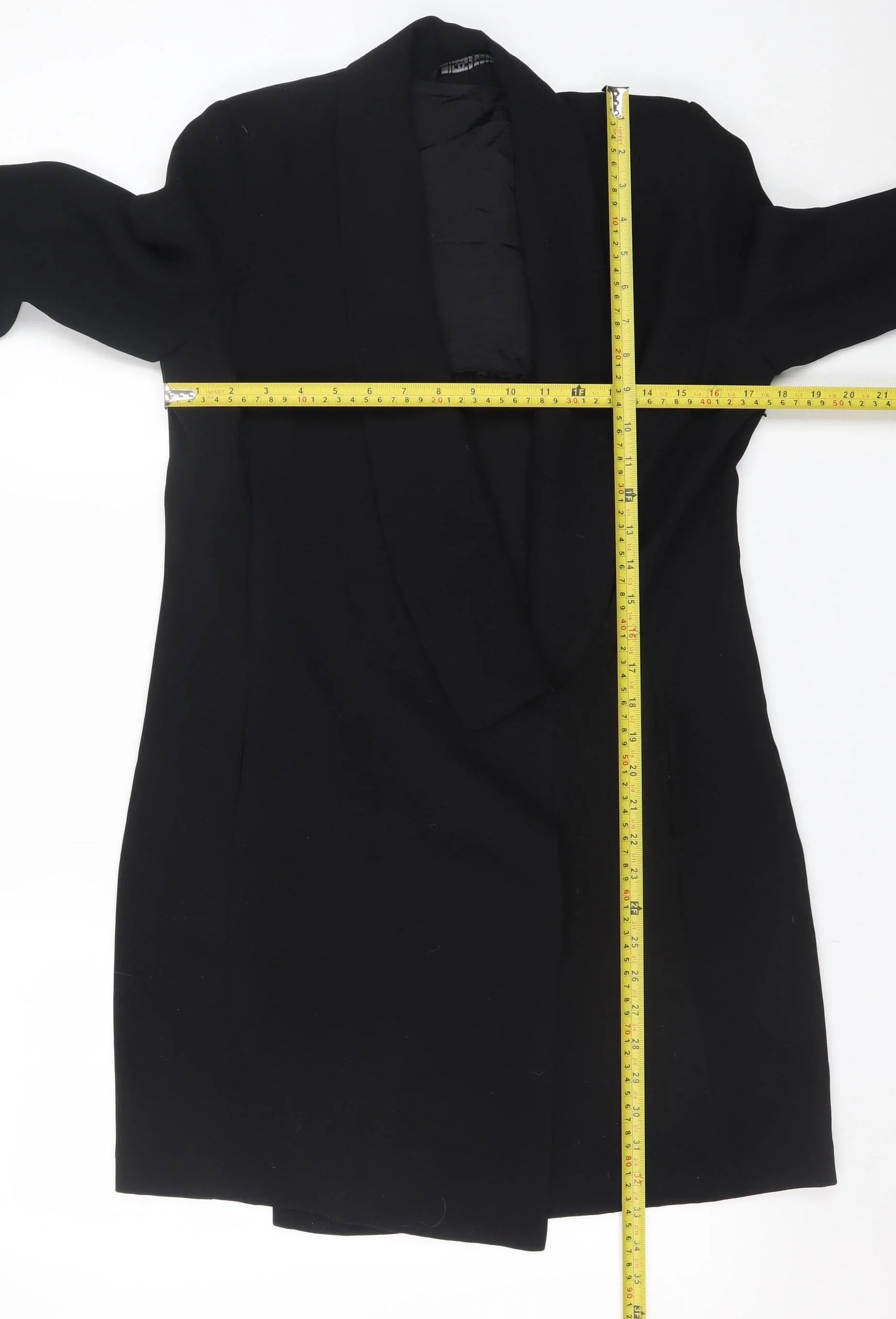 Zara Woman Black Long Overcoat Size 12 Elegant Lined Coat - Image 2