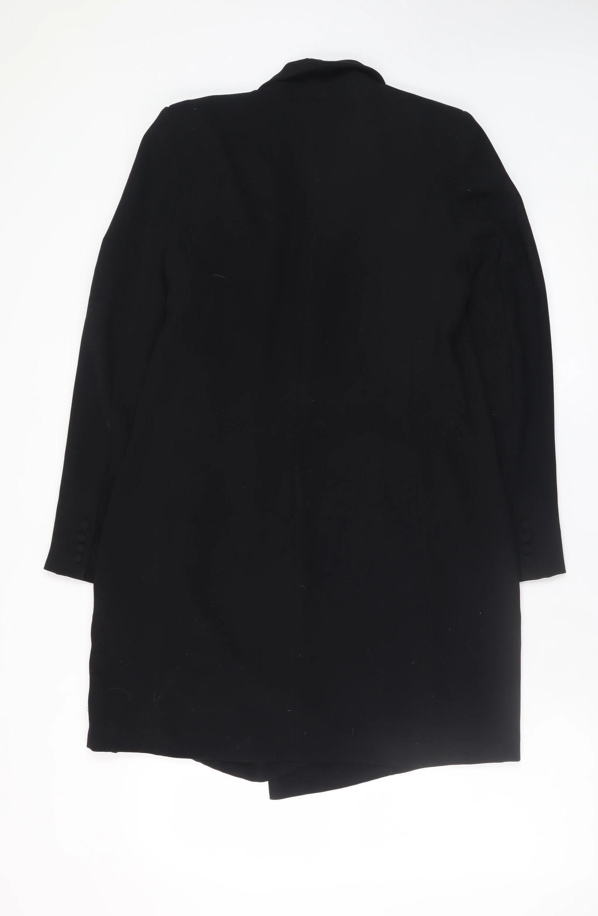 Zara Woman Black Long Overcoat Size 12 Elegant Lined Coat - Image 3