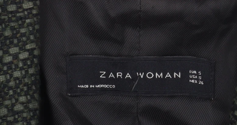 Zara Woman Black Wool Blend Bouclé Blazer Jacket UK 8 Single Breasted - Image 5