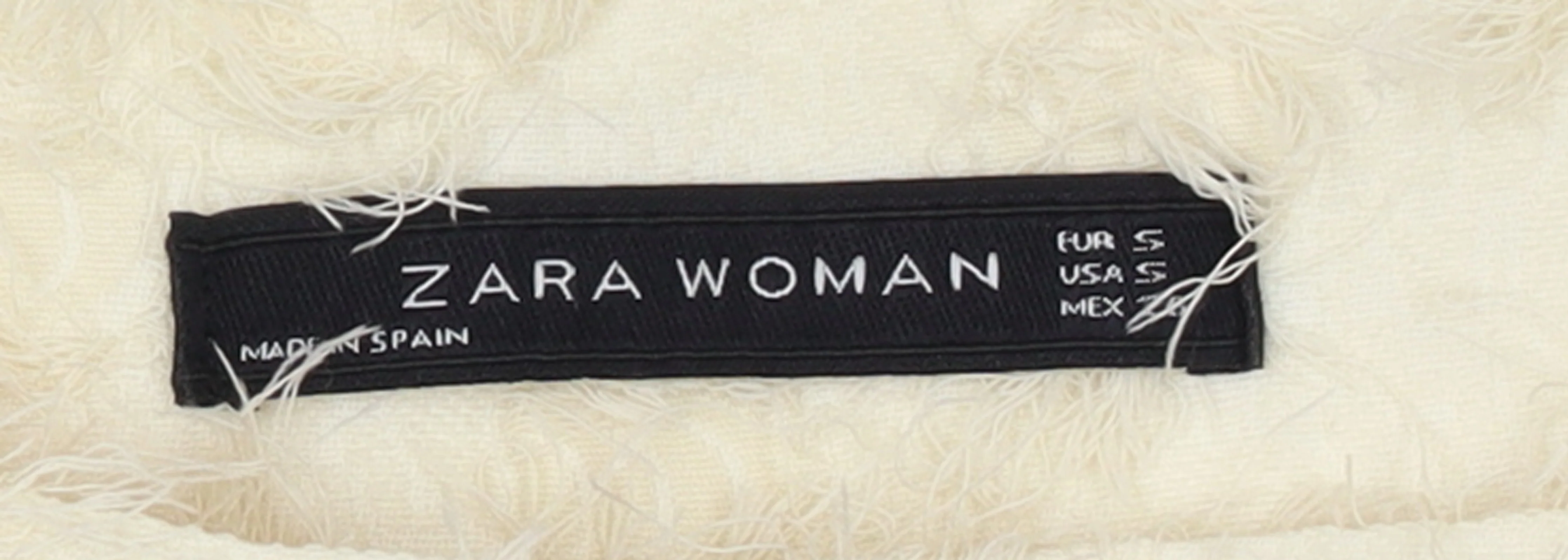 Zara Woman Ivory Textured Wide-Leg Trousers Size S - Image 4