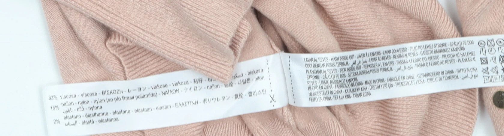 ZARA Women Beige Crew Neck Button Cuff Pullover Jumper Size 10 - Image 4