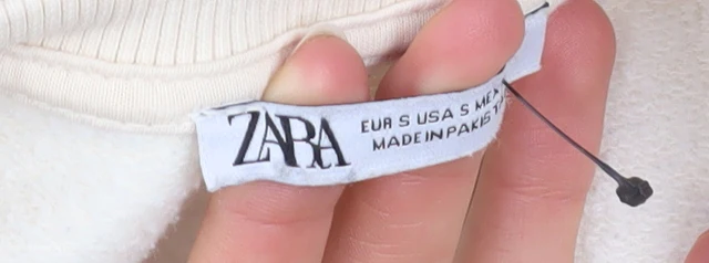 ZARA Women Beige Cropped Pullover Sweatshirt Size S - Image 4