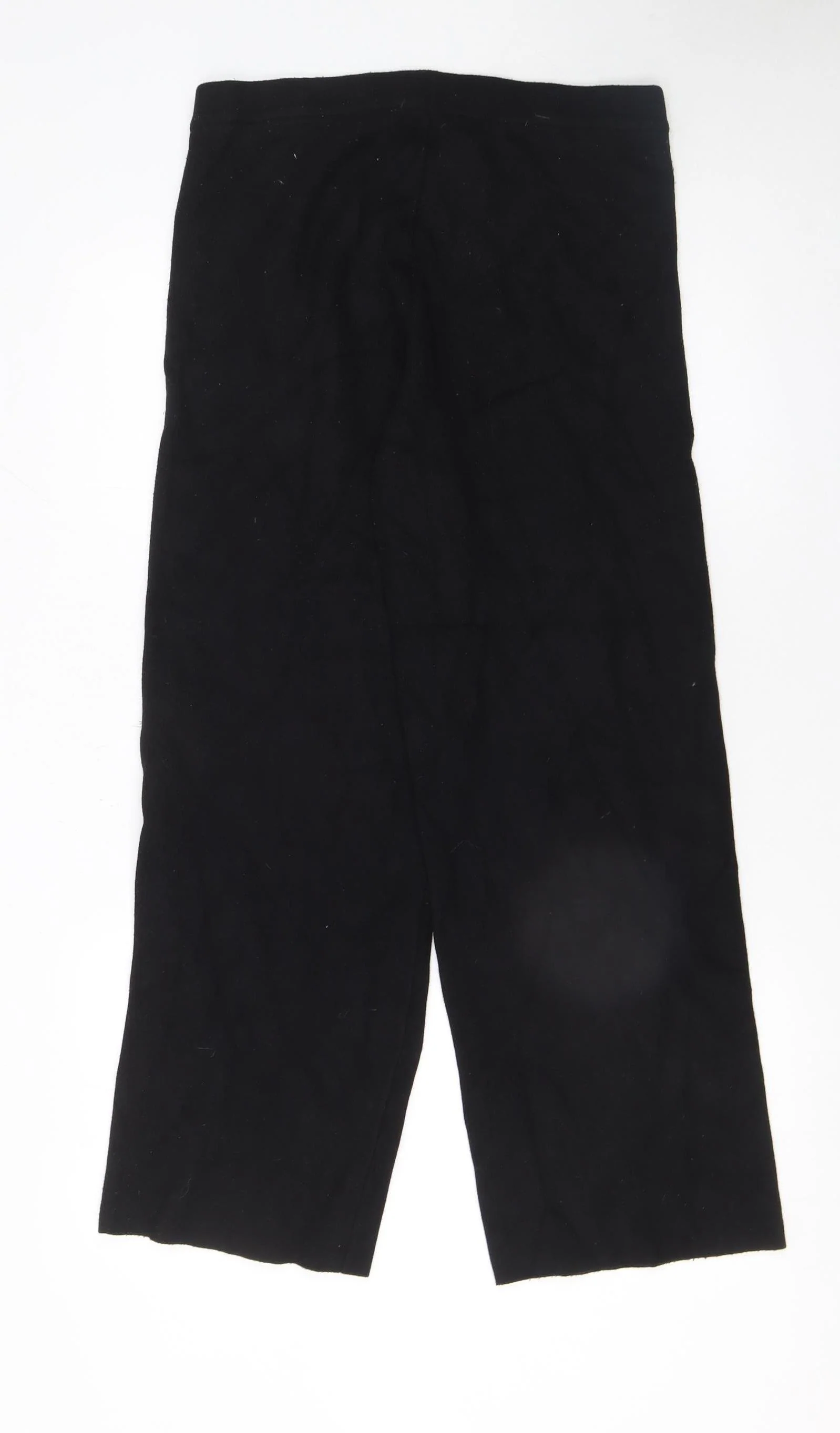 Zara Women Black Cropped Trousers L Viscose Blend Straight Leg - Image 3