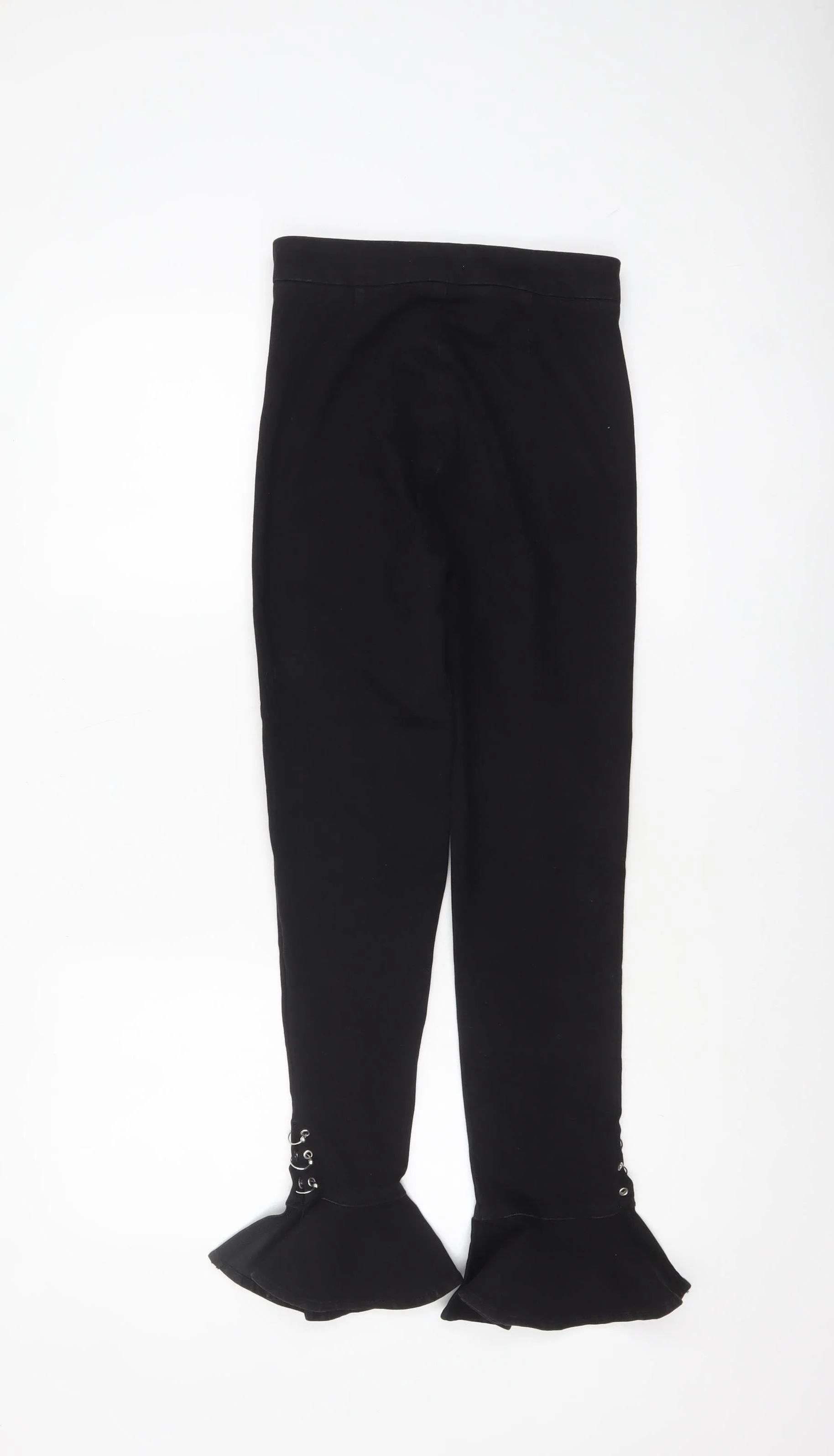 Zara Women Black Flared Jeans Size 8 High Waist Slim Fit Denim - Image 3