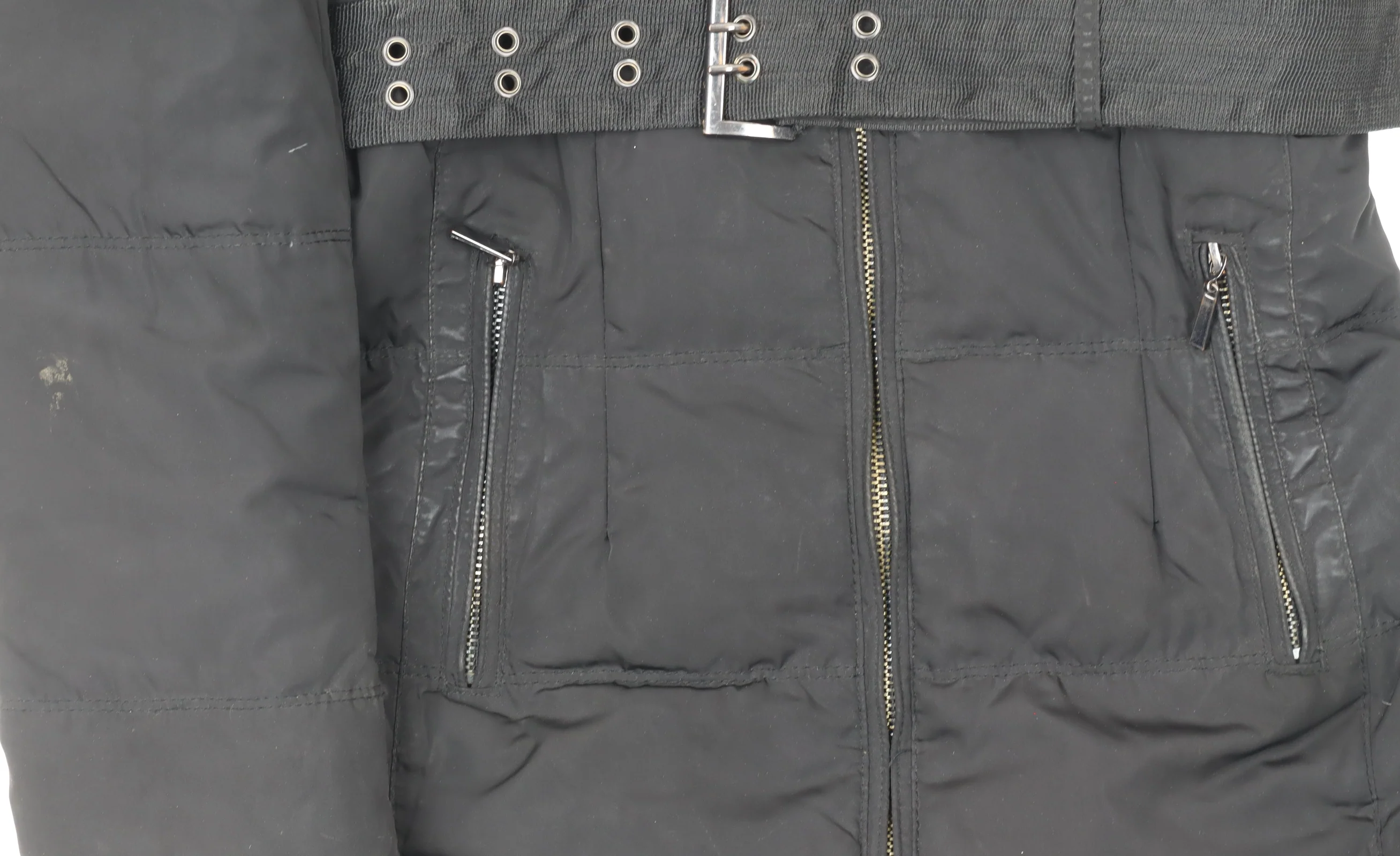 Zara Women Black Long Belted Puffer Down Jacket Size 10 - Image 6