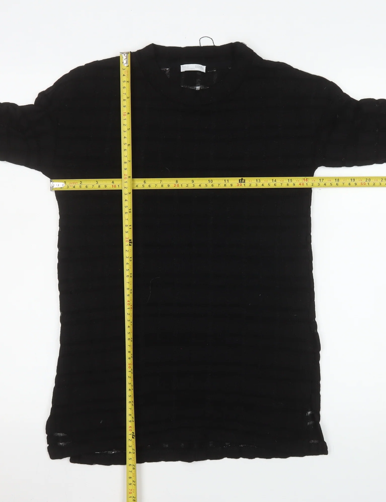 ZARA Women Black Long Sleeve Basic Stretch Blouse Size S - Image 2
