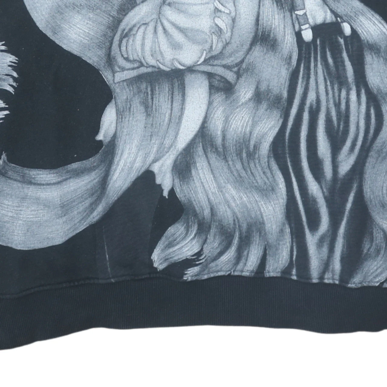 Zara Women Black Pullover Hoodie Graphic Print Long Sleeve Size L - Image 7
