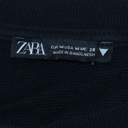 Zara Women Black Pullover Sweatshirt Size M Crew Neck Long Sleeve - Image 6