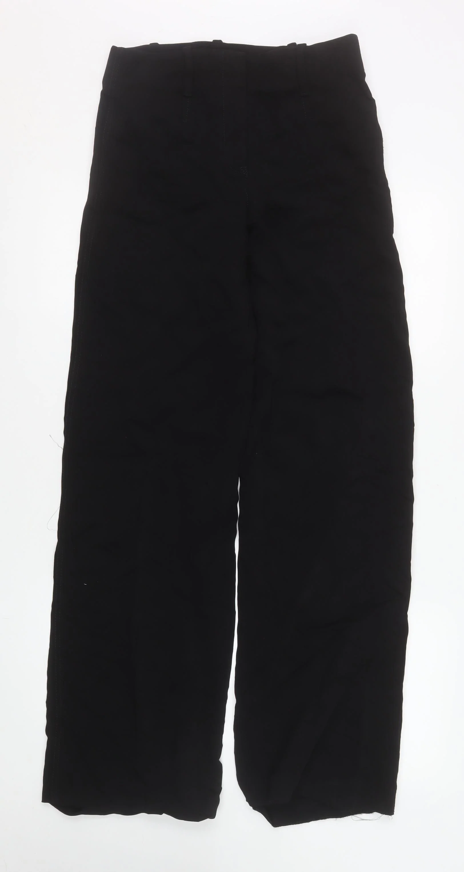 Zara Women Black Size S High Rise Wide Leg Stretch Trousers