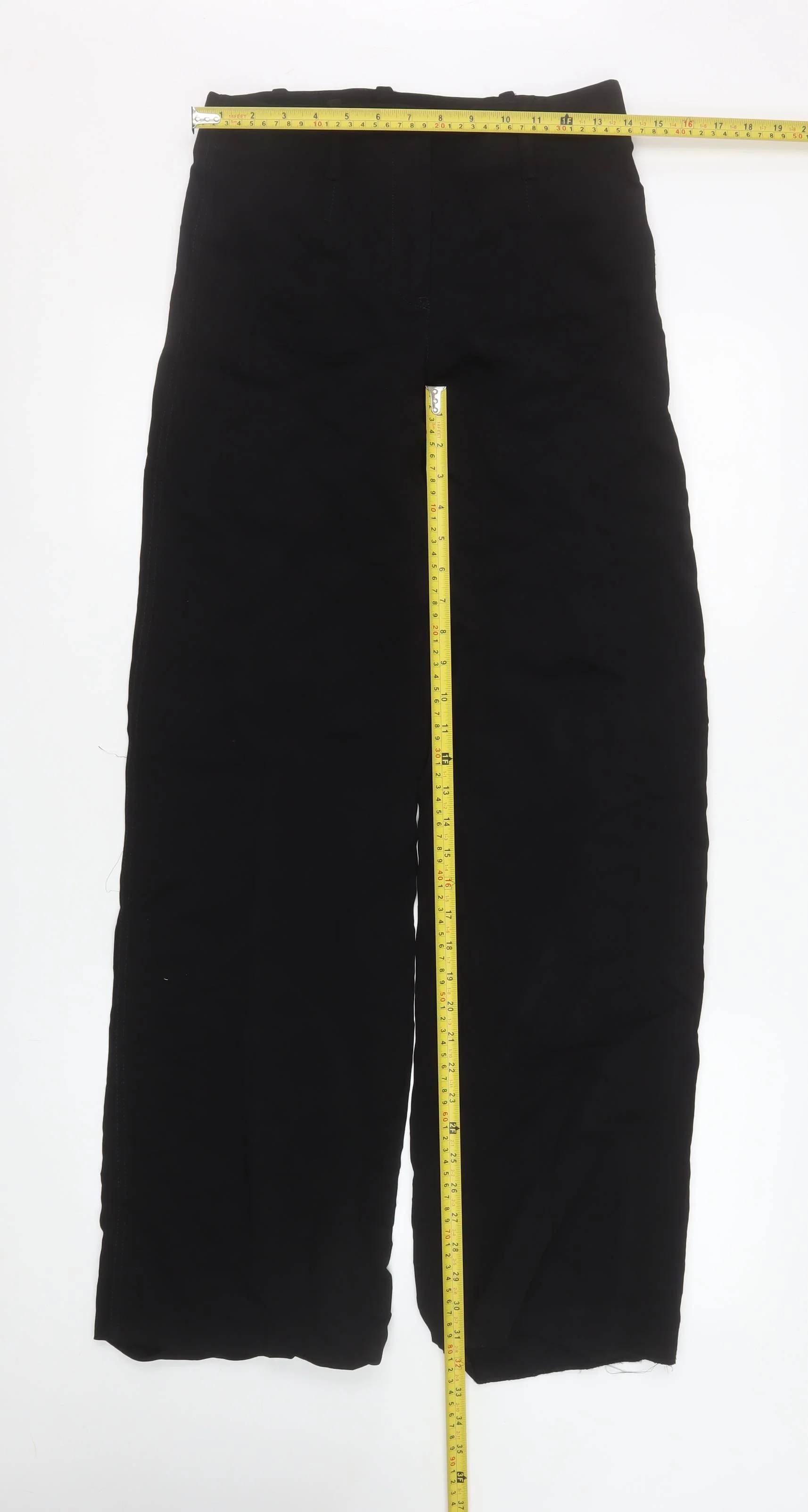 Zara Women Black Size S High Rise Wide Leg Stretch Trousers - Image 2