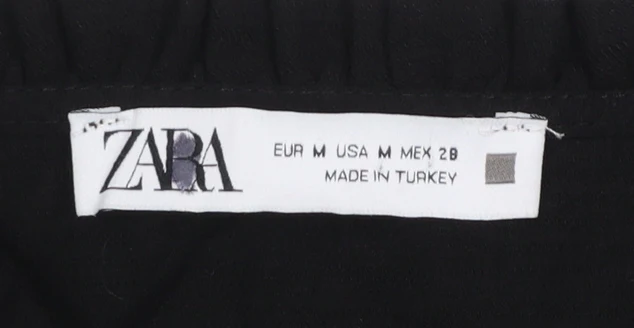 Zara Women Black V-Neck Long Sleeve Shift Dress Size 12 - Image 4