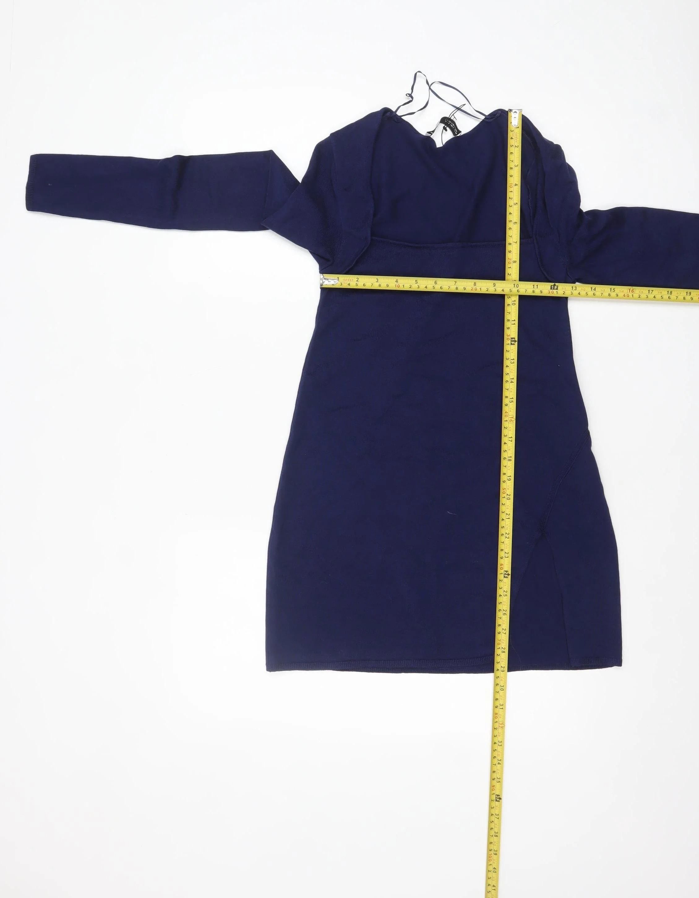 Zara Women Blue Bodycon Long Sleeve Knit Dress Size 8 - Image 2