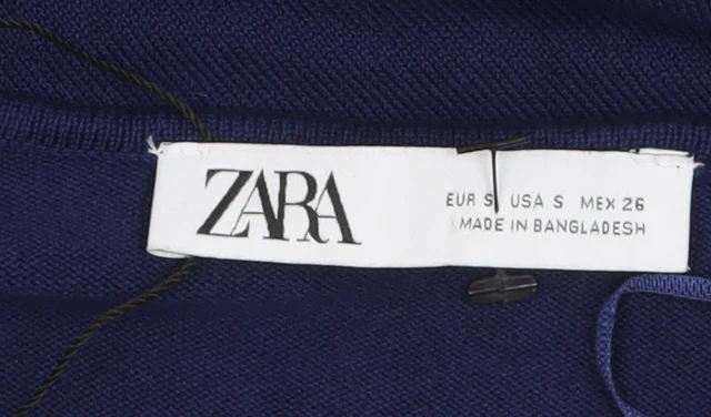Zara Women Blue Bodycon Long Sleeve Knit Dress Size 8 - Image 5
