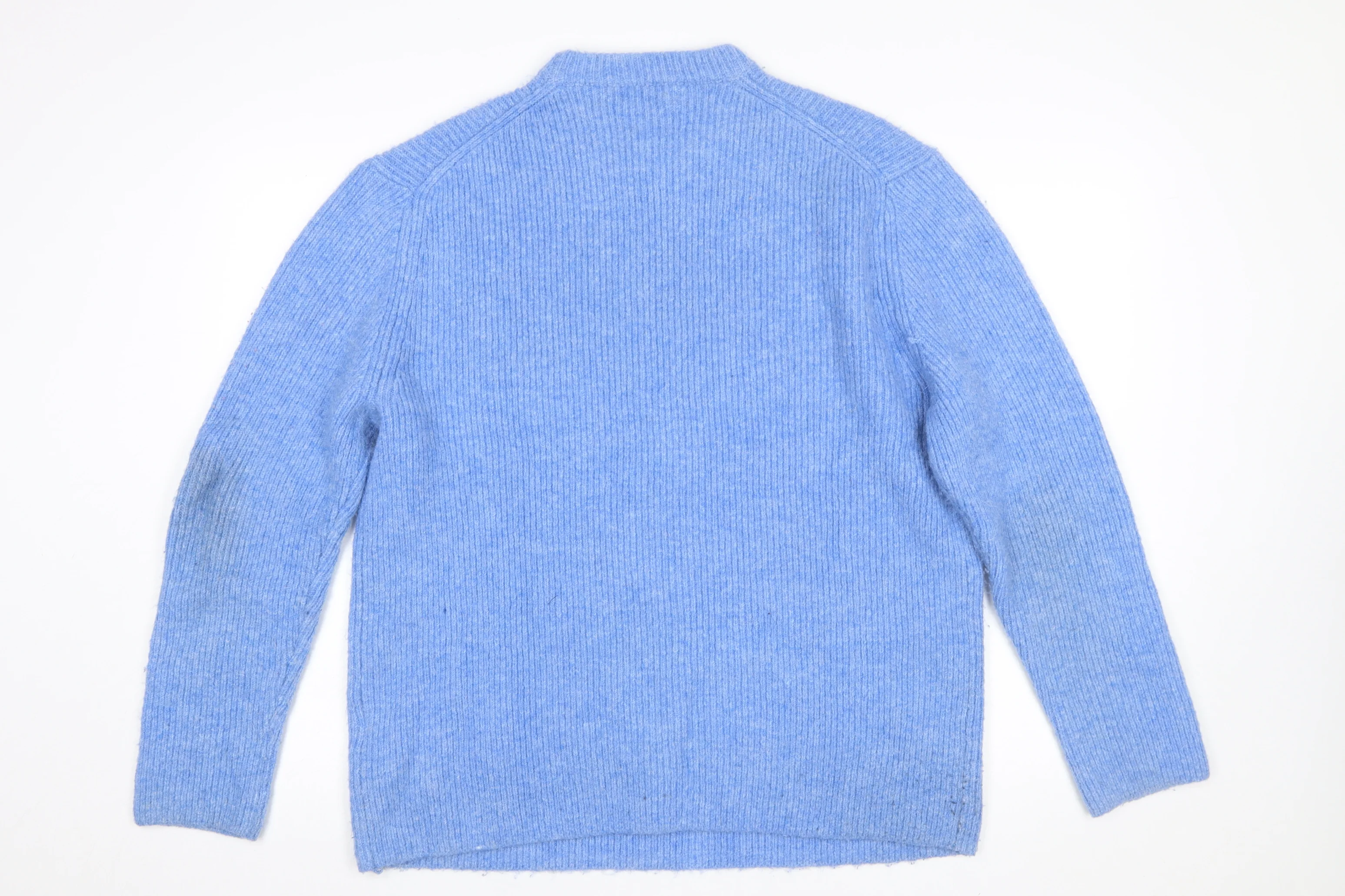 ZARA Women Blue Ribbed Knit Long Sleeve Pullover Jumper Size L - Image 3